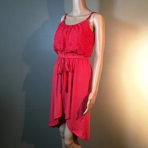 Coral Red Sleeveless Lace Dress BONGO Size Small Great Easter Dress